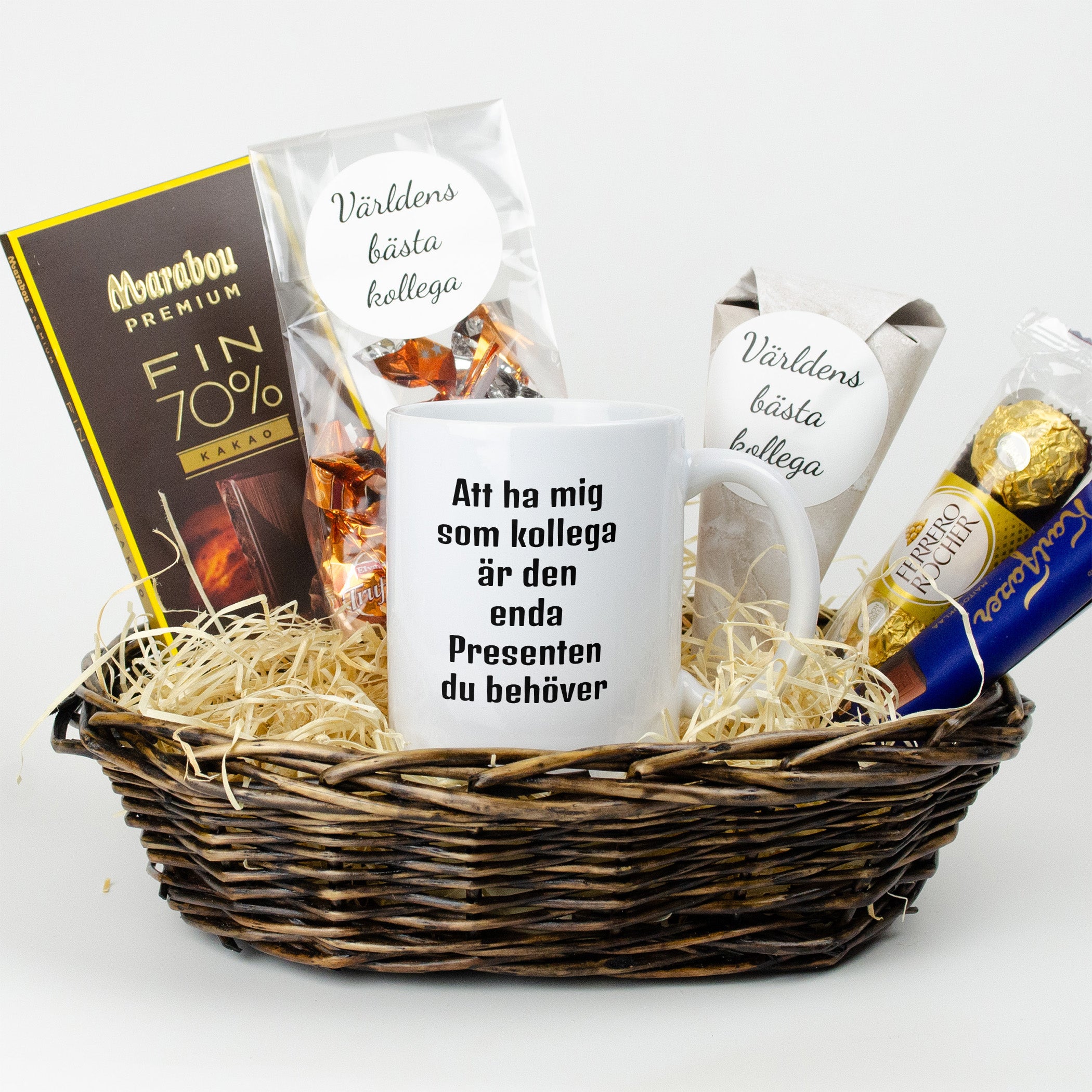 Present till kollega | Att ha mig som kollega är den enda present du behöver | Presentkorg