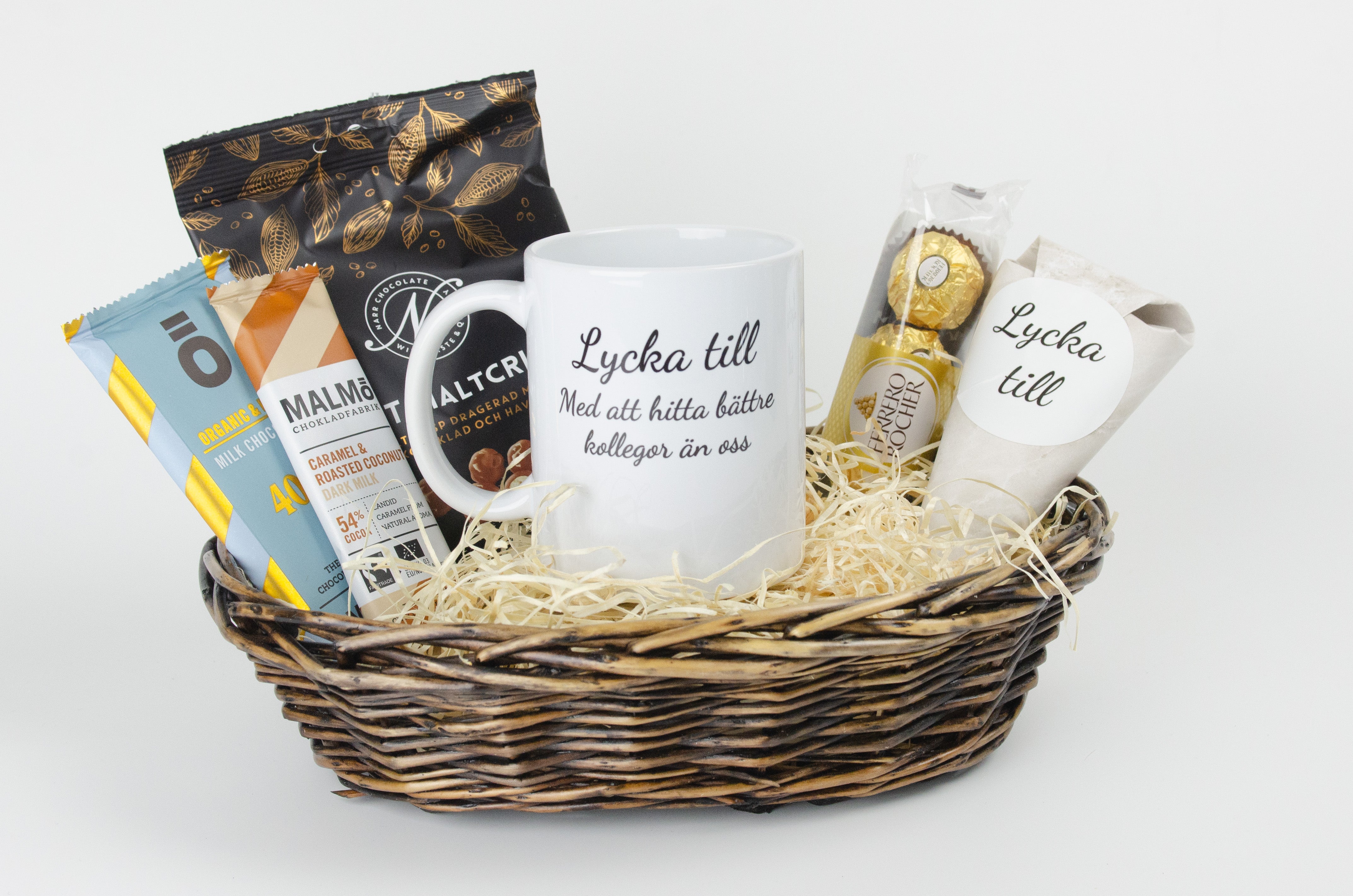 Present till kollega | Lycka till med att hitta bättre kollegor än oss | Presentkorg |