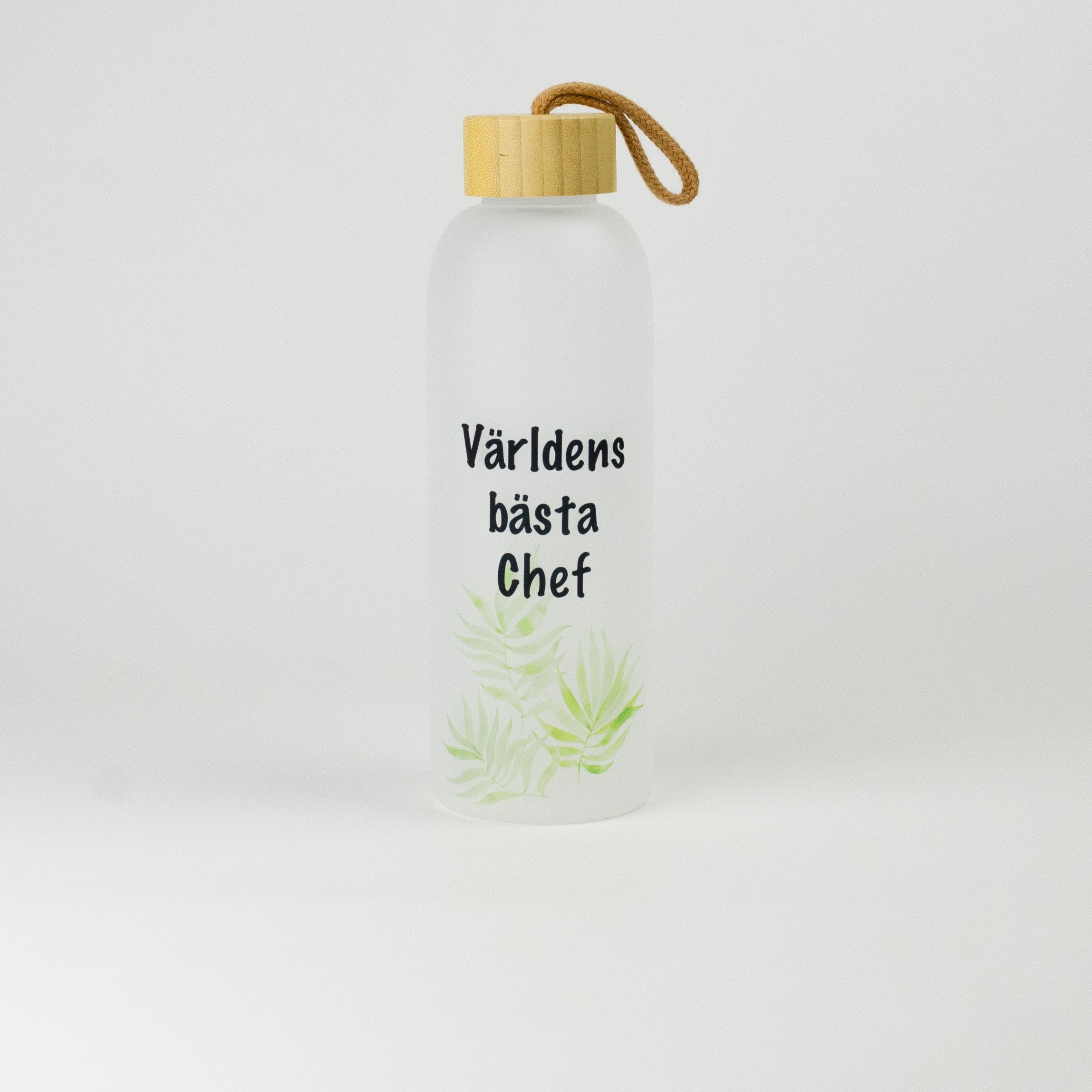 Vattenflaska till kollega | Världens bästa chef | Glasflaska | 750 ml