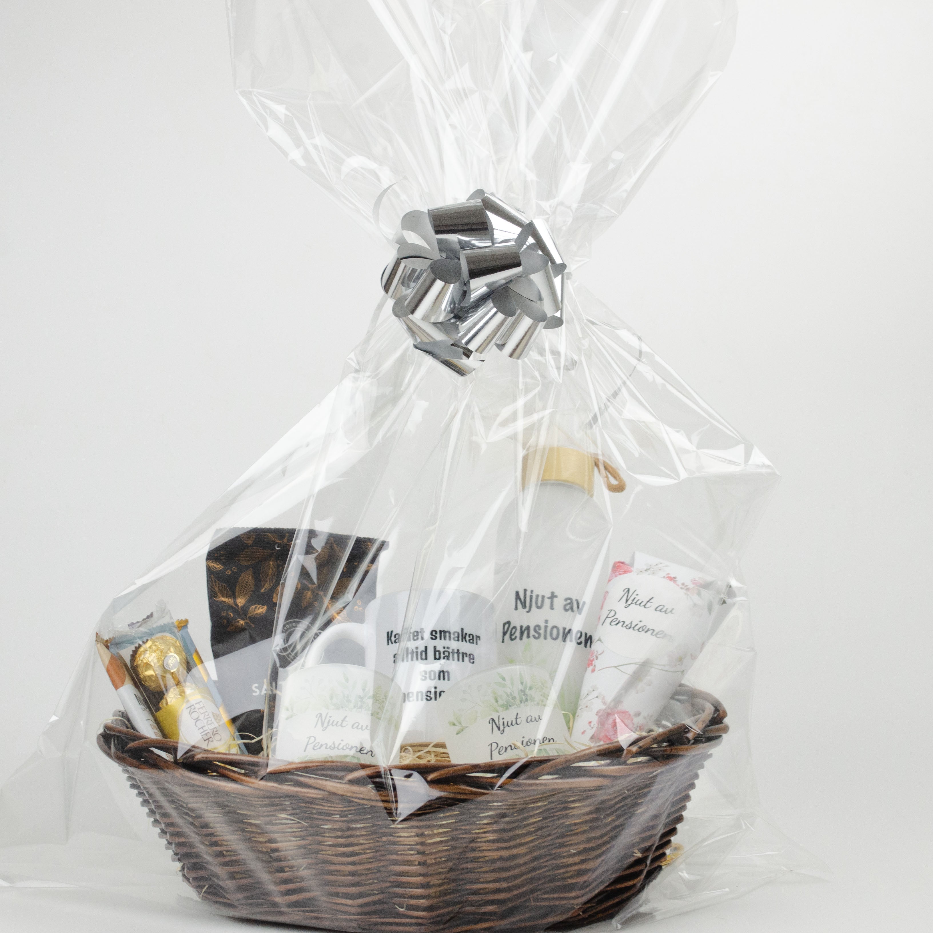 Presentkorg till pensionär | XL presentkorg | Njut av pensionen | 38 cm