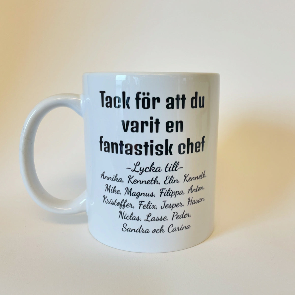 Tack för att du varit en fantastisk chef, lycka till | Kaffekopp med eget tryck