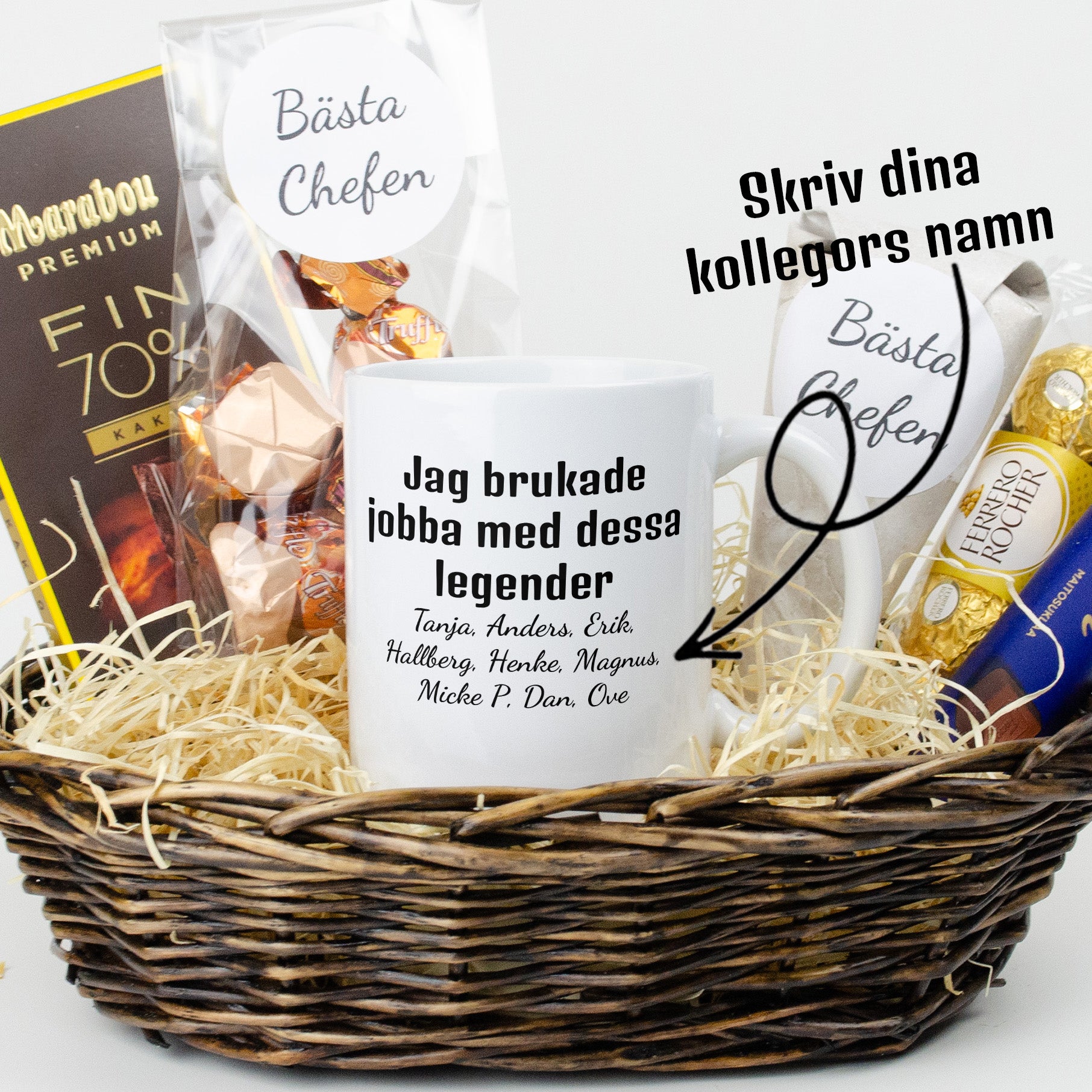 Present till chefen | Jag brukade jobba med dessa legender | Presentkorg med egen text