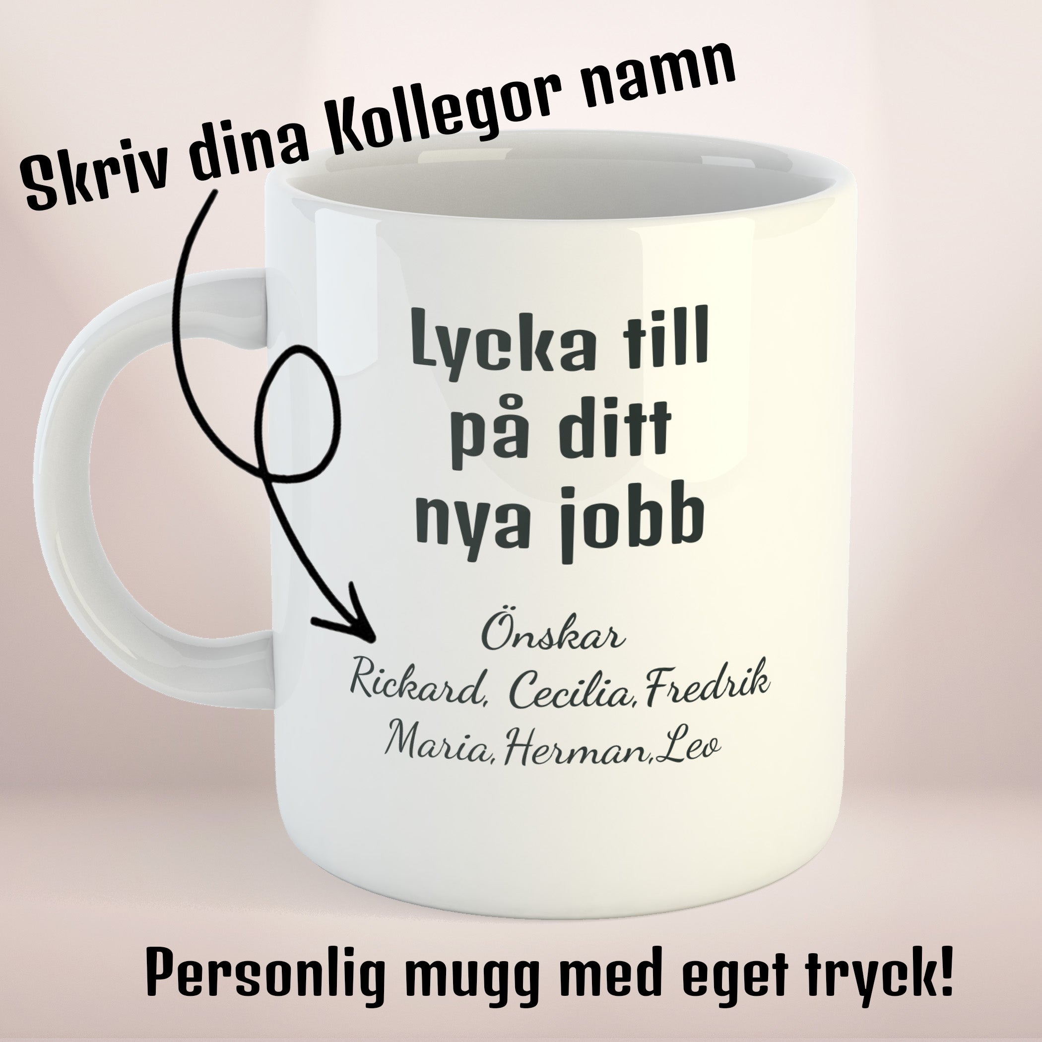 Lycka till på ditt nya jobb| Personlig kaffekopp med eget tryck