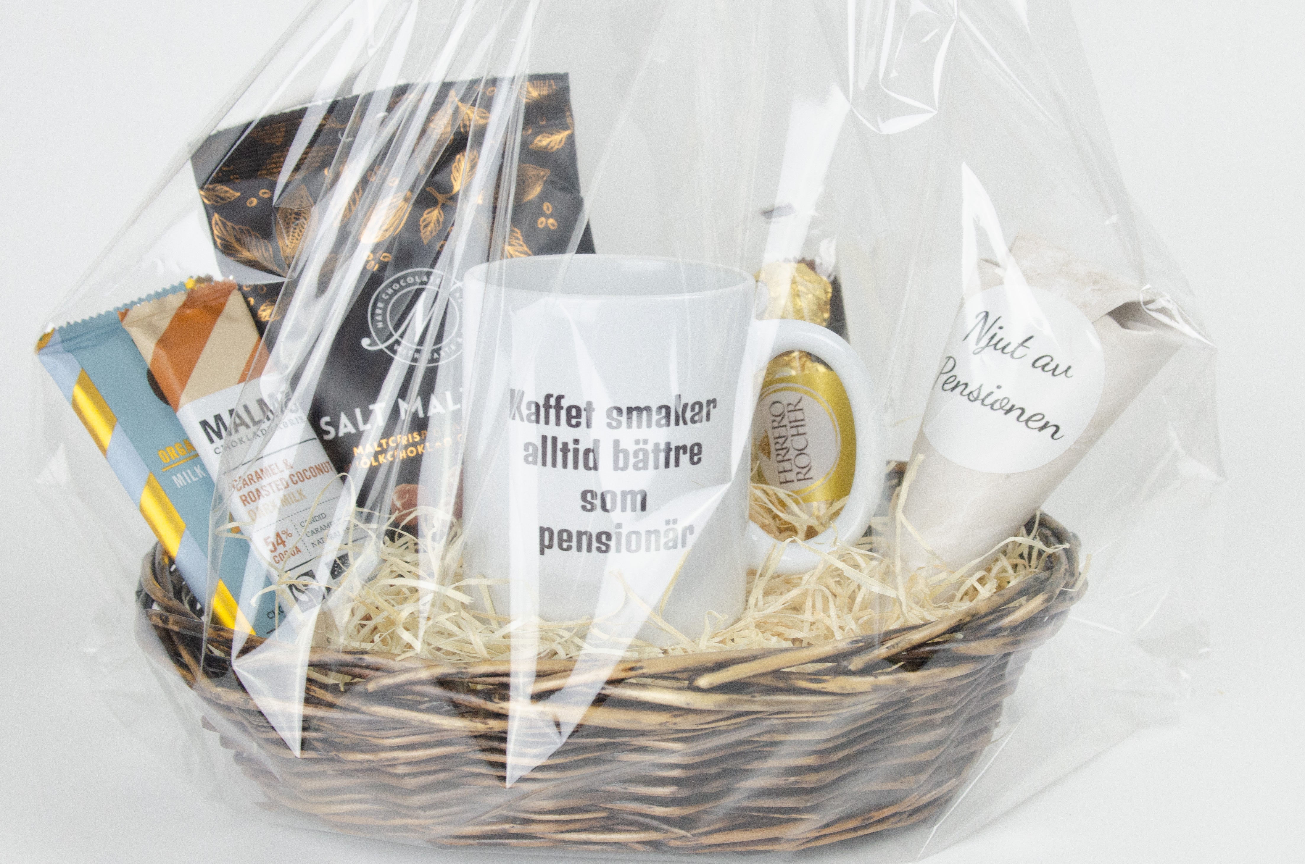 Present till pensionär | Kaffet smakar alltid bättre som pensionär | Presentkorg |