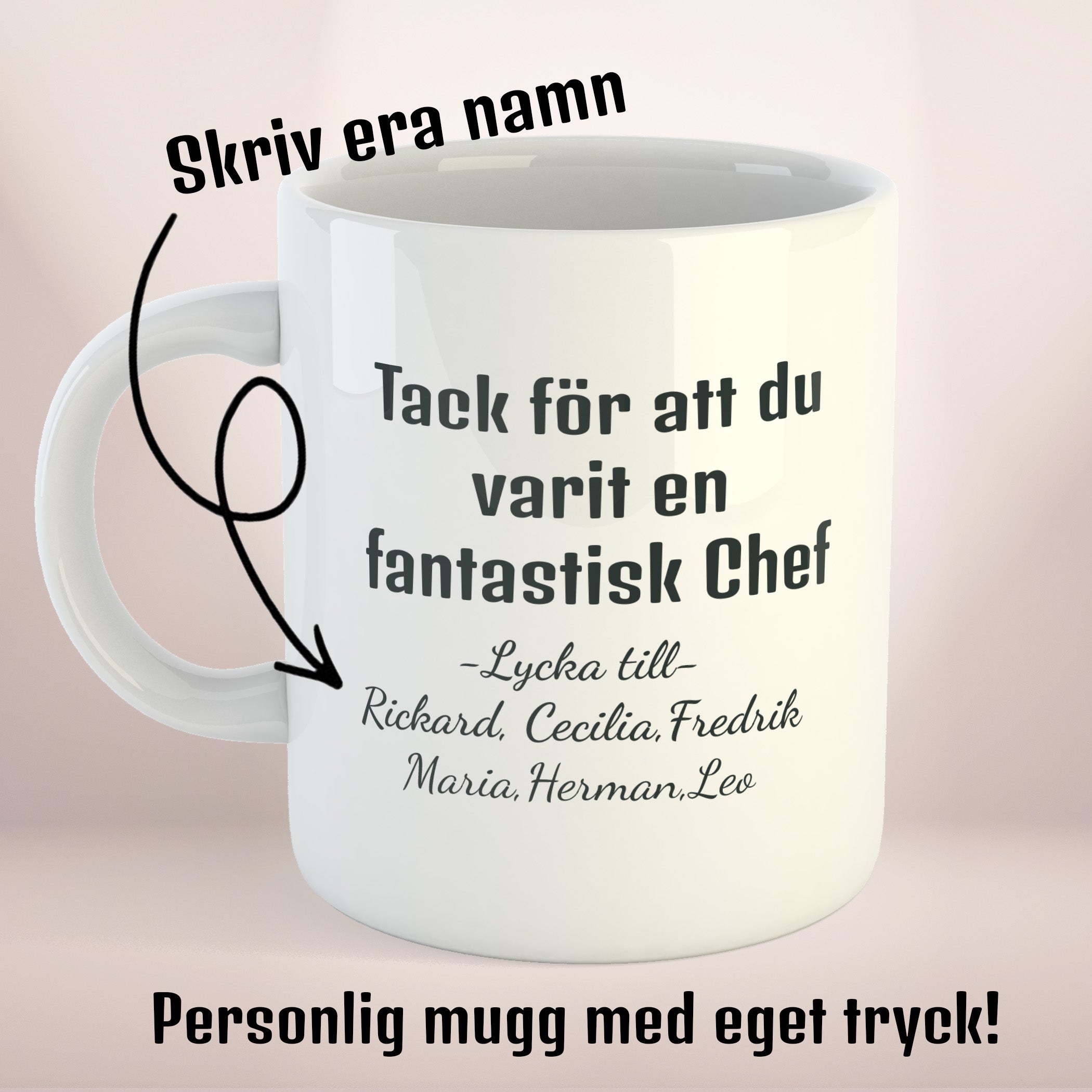 Tack för att du varit en fantastisk chef , lycka till | Kaffekopp med eget tryck