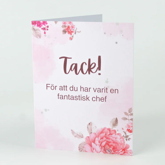 Avtackningskort till chef | Tack, för att du varit en fantastisk chef | 14 x 11 cm | Dubbelvikt kort
