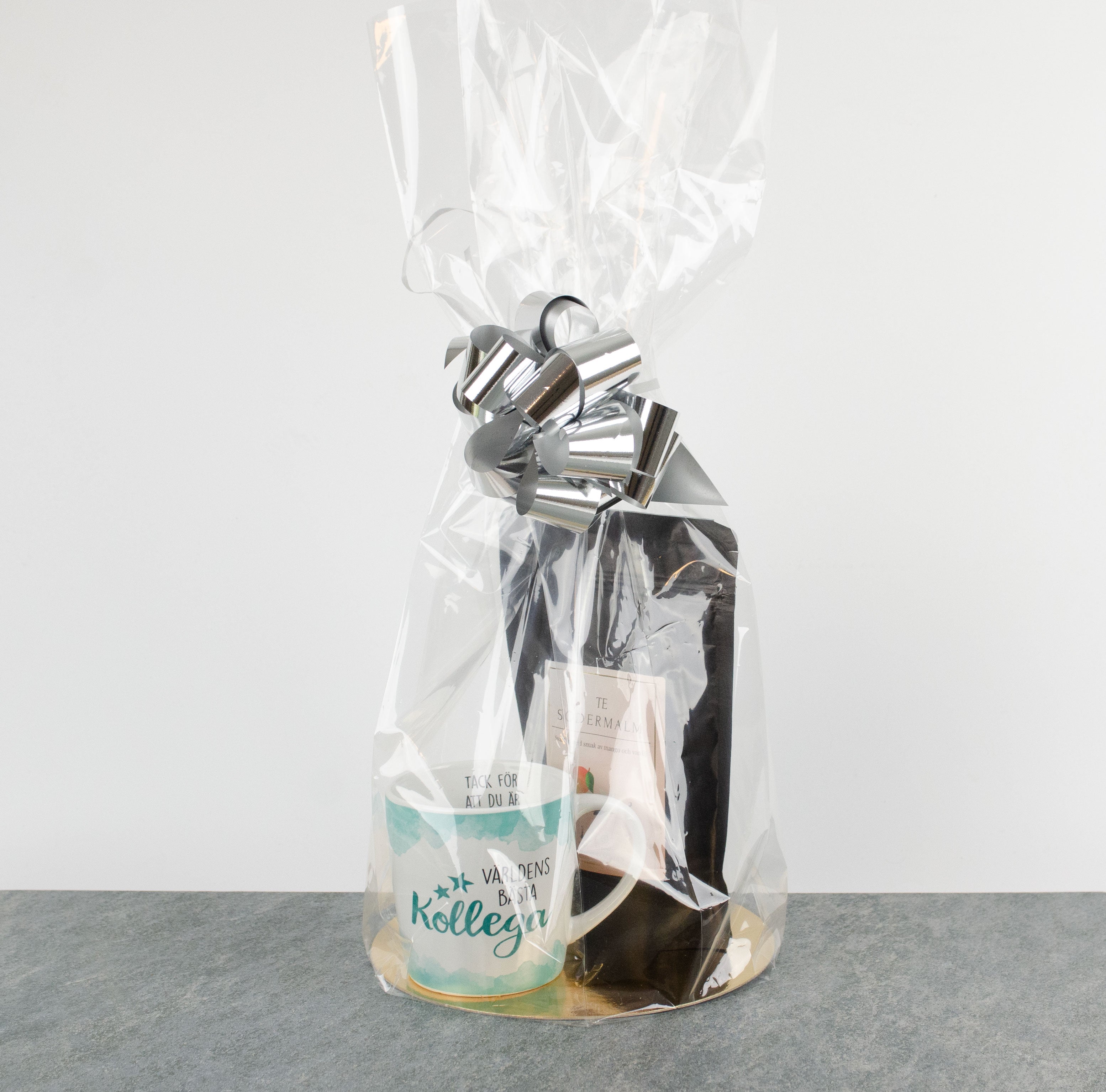 Presentkorg kollega "Världens bästa kollega" Tepresent- Avtackningspresent