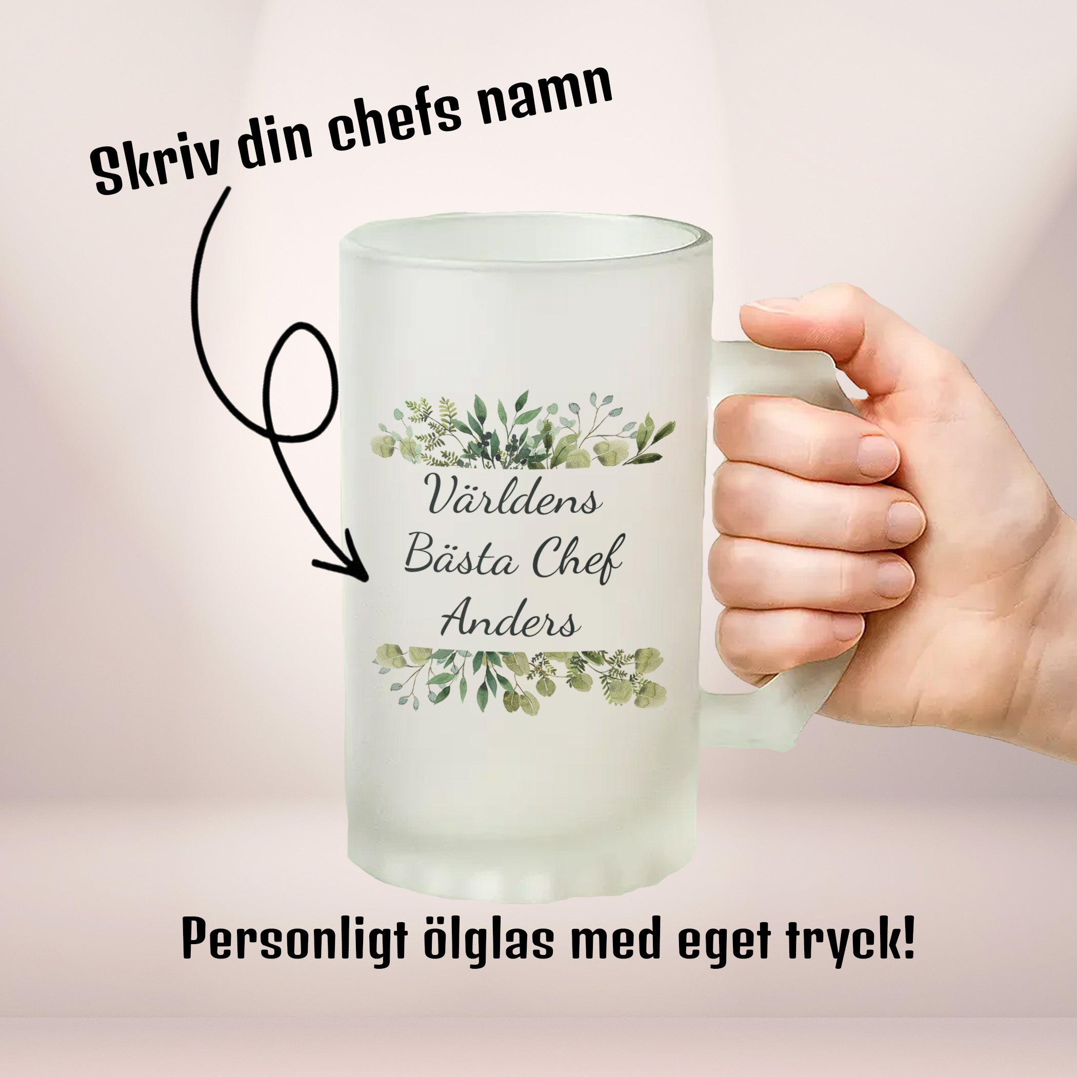 Världens bästa chef | Ölglas med eget tryck