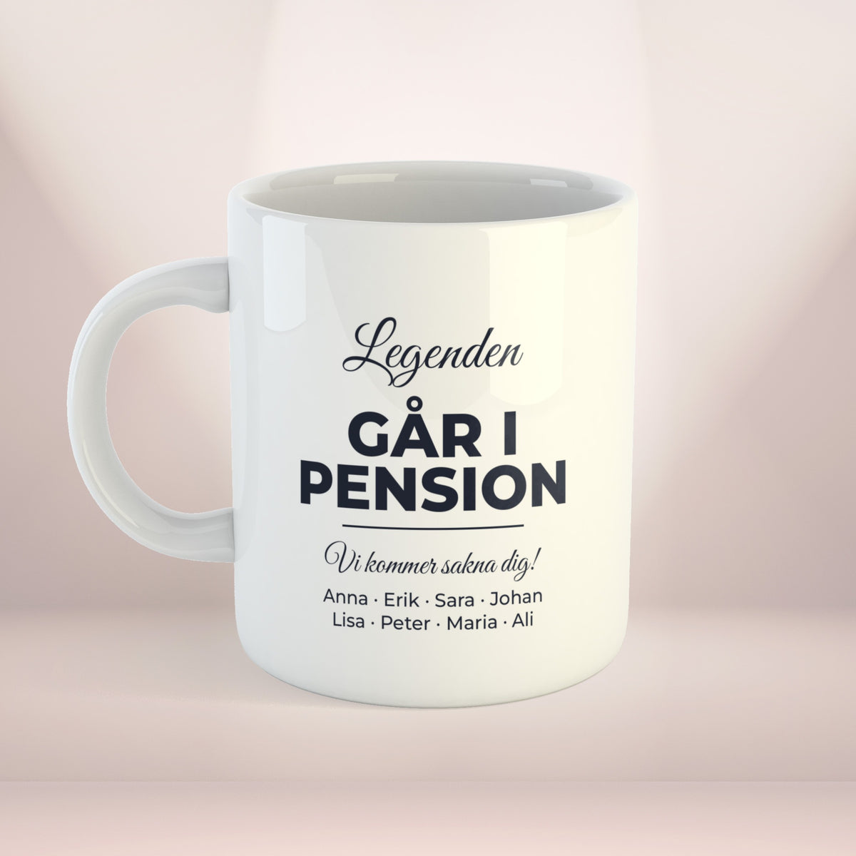 Legenden går i pension | Personlig kaffekopp med eget tryck