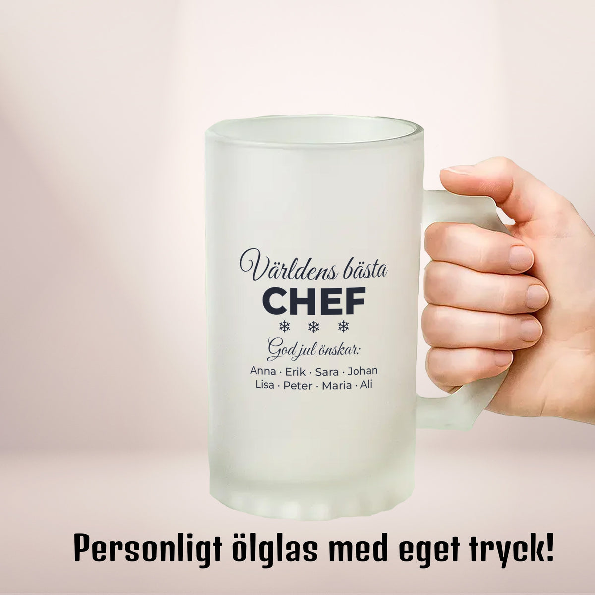 Världens bästa chef – God jul | Ölglas med eget tryck