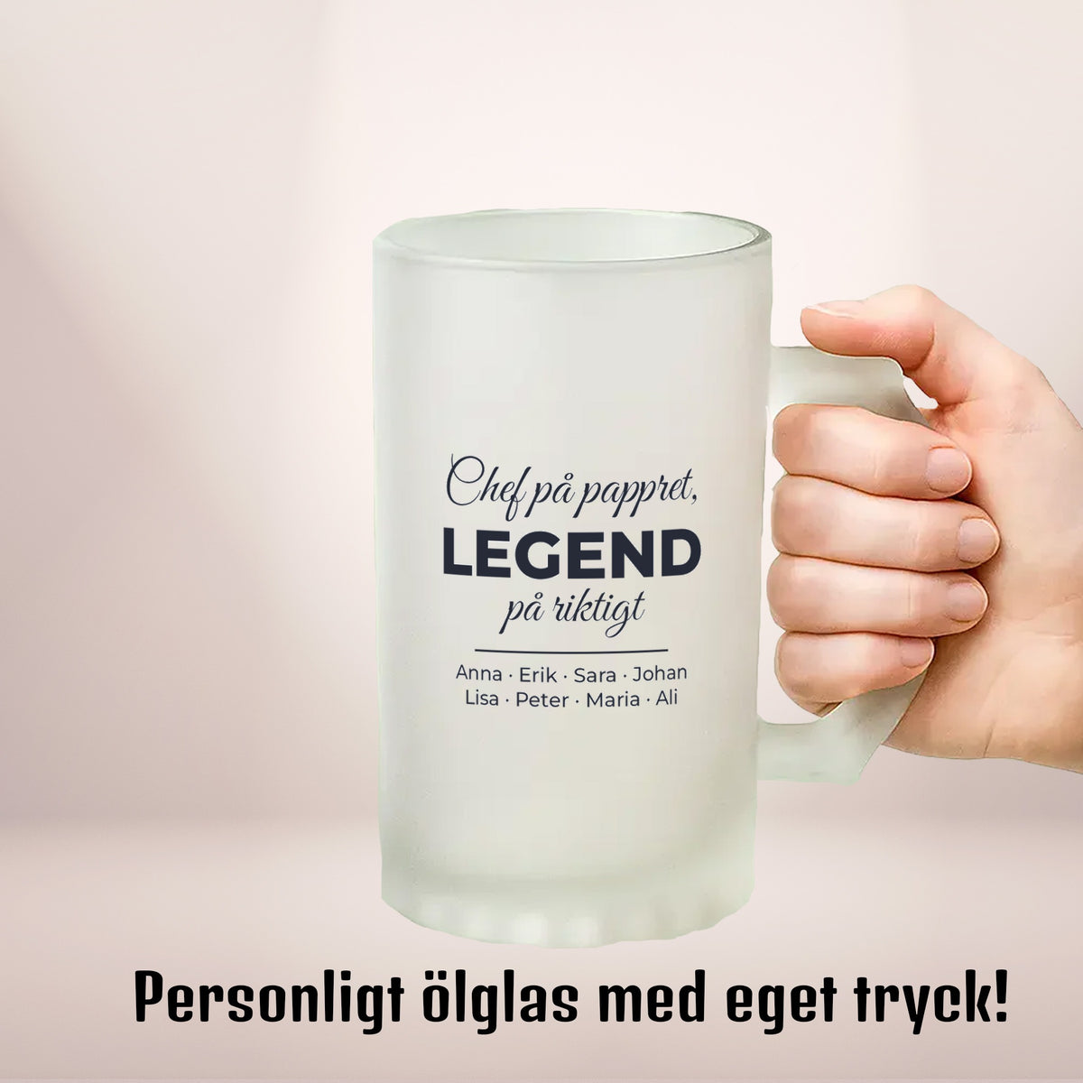Chef på pappret, legend på riktigt | Ölglas med eget tryck