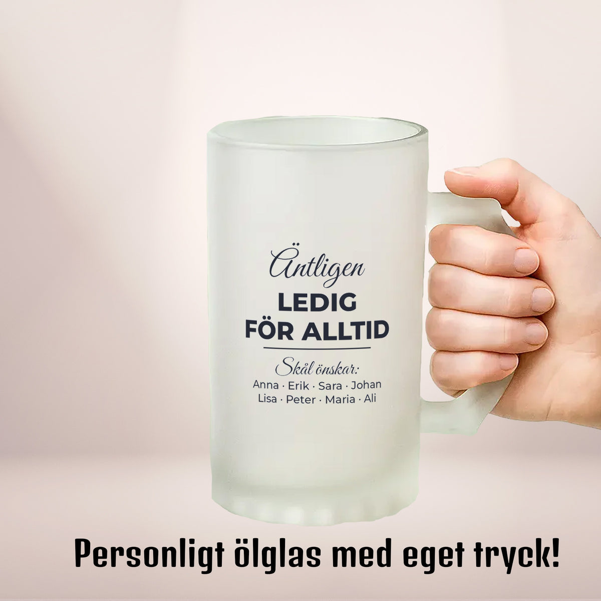 Äntligen ledig för alltid | Ölglas med eget tryck