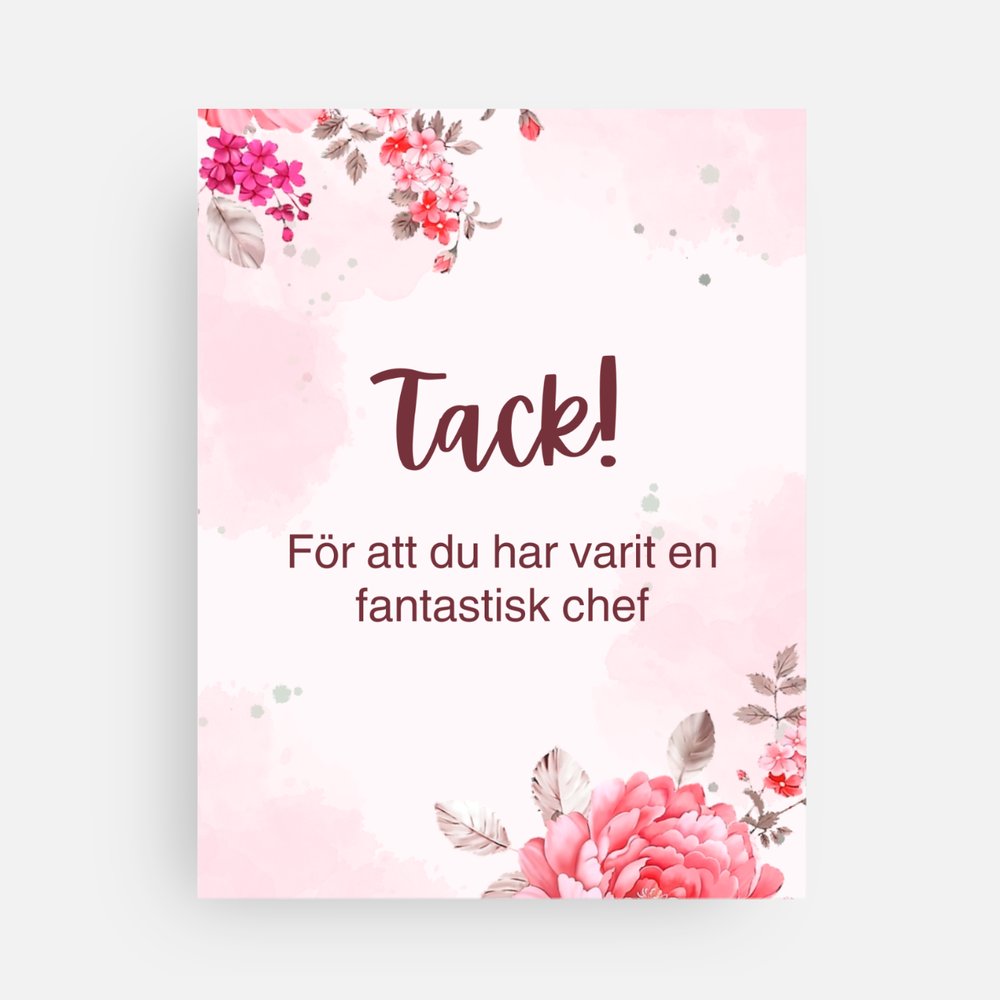 Avtackningskort till chef |Tack, för att du varit en fantastisk chef | 14 x 11 cm