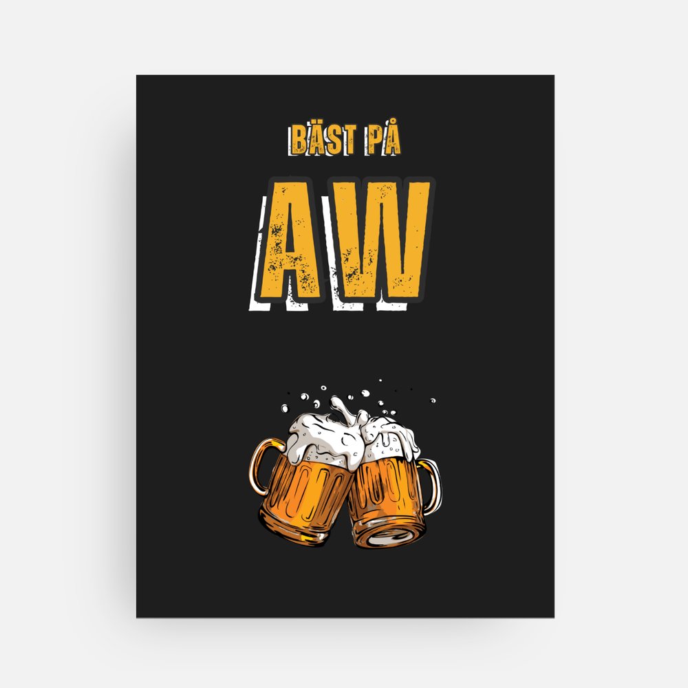 Avtackningskort till kollega | Bäst på aw | 14 x 11 cm