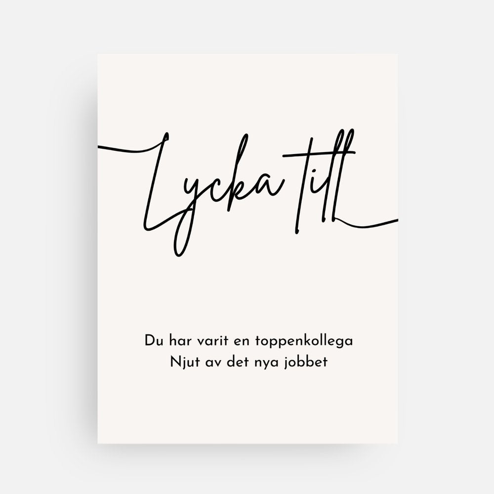 Avtackningskort till kollega | Lycka till | 14 x 11 cm