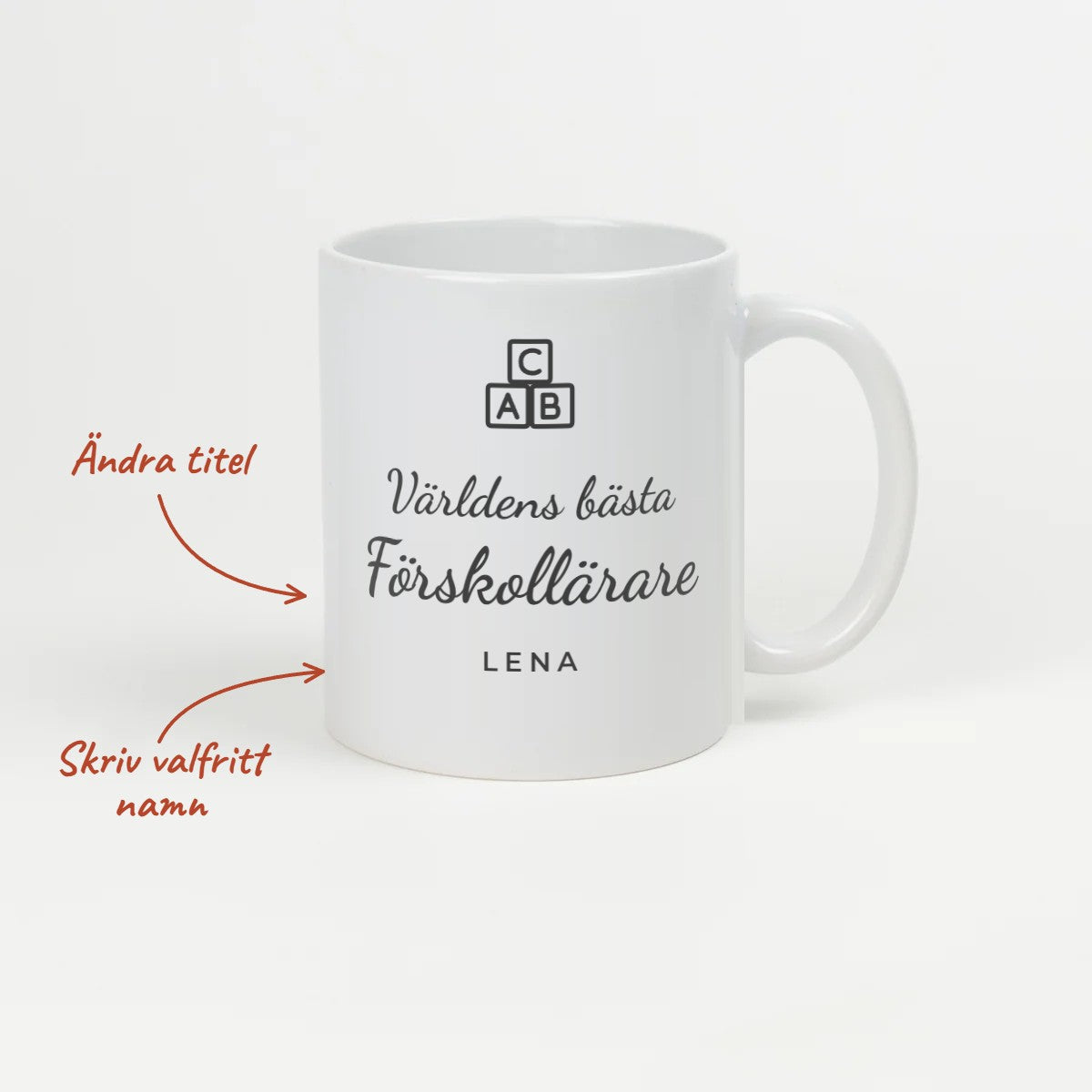Kaffekopp Världens bästa förskollärare med namn