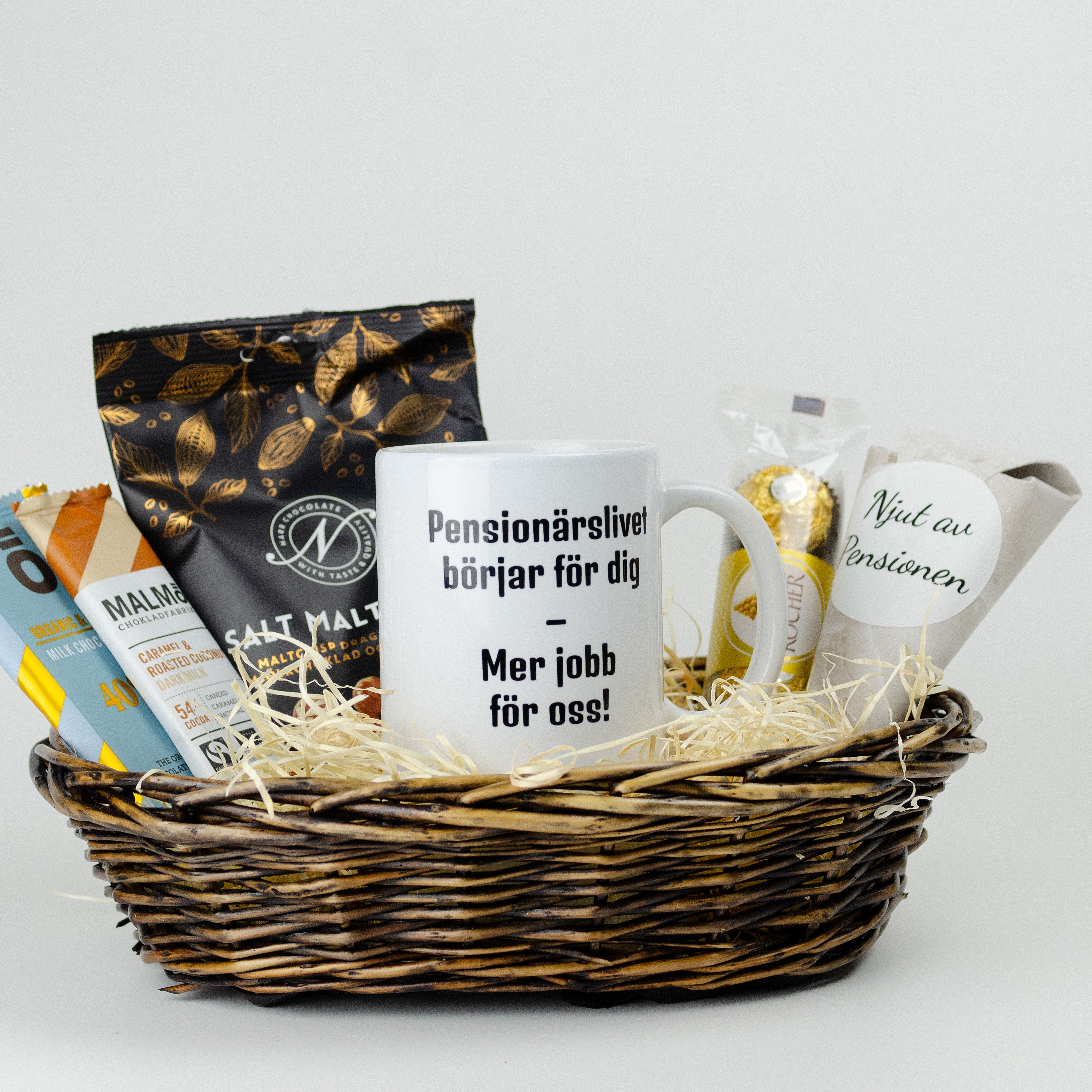 Present till pensionär |  Pensionärslivet börjar för dig, mer jobb för oss | Presentkorg |
