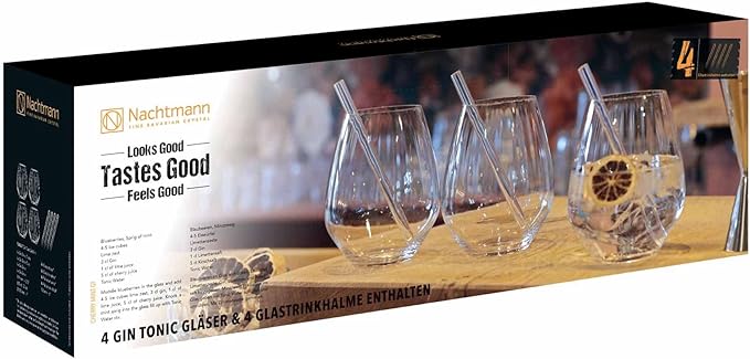 Nachtmann - Feel Good G&T glas 64 cl 4-pack + Sugrör (104367)