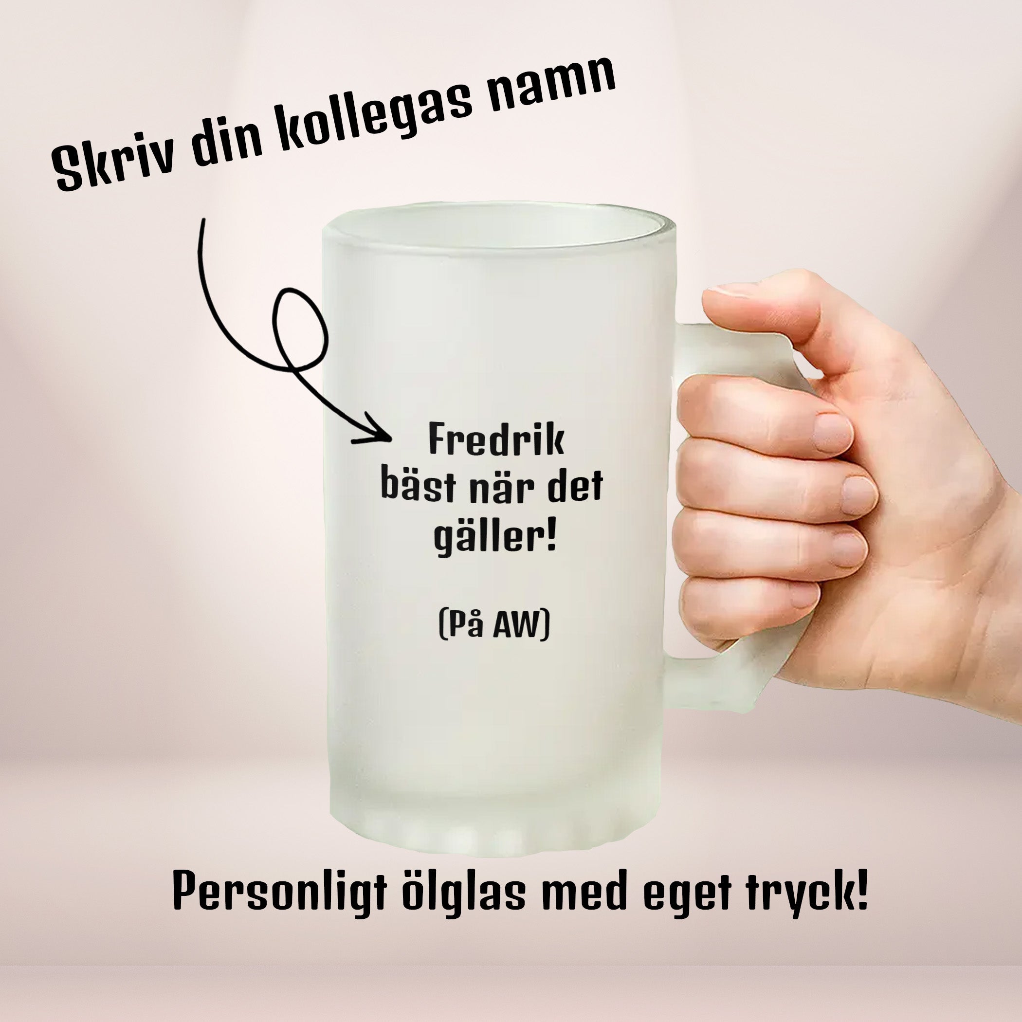 Bäst när det gäller, på aw | Ölglas med eget tryck