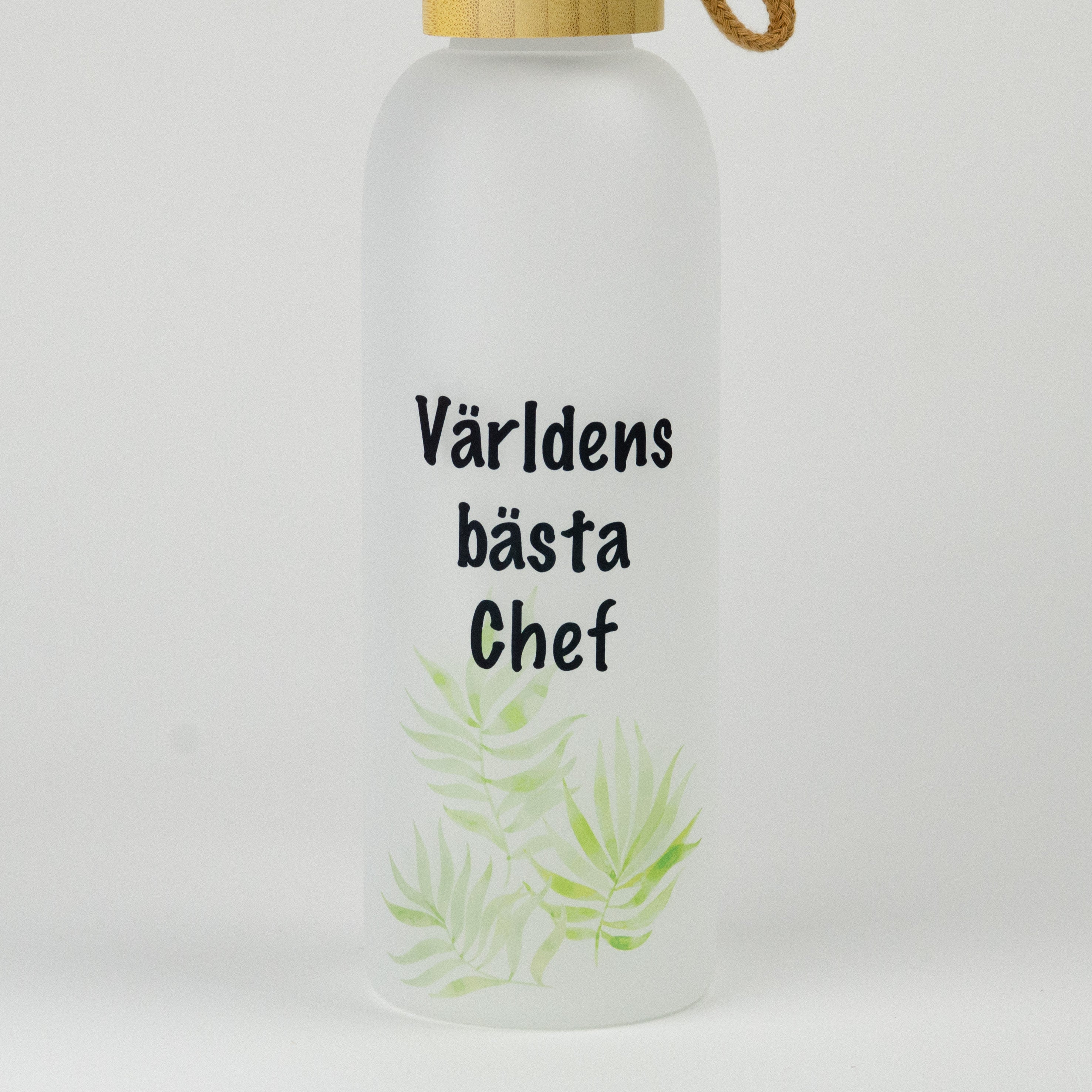 Vattenflaska till kollega | Världens bästa chef | Glasflaska | 750 ml