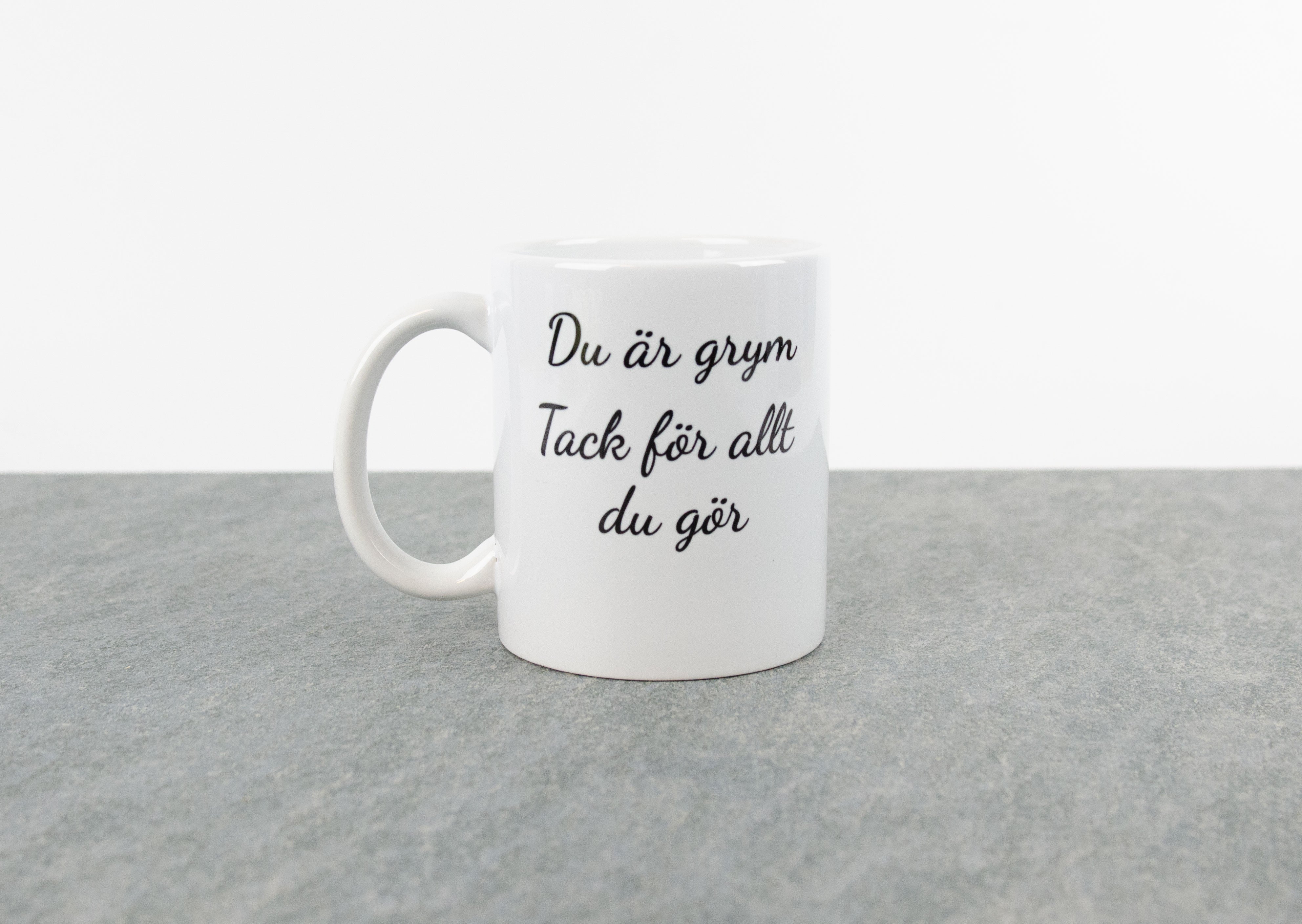 Present till kollega "Du är grym, tack för allt du gör" kaffekopp