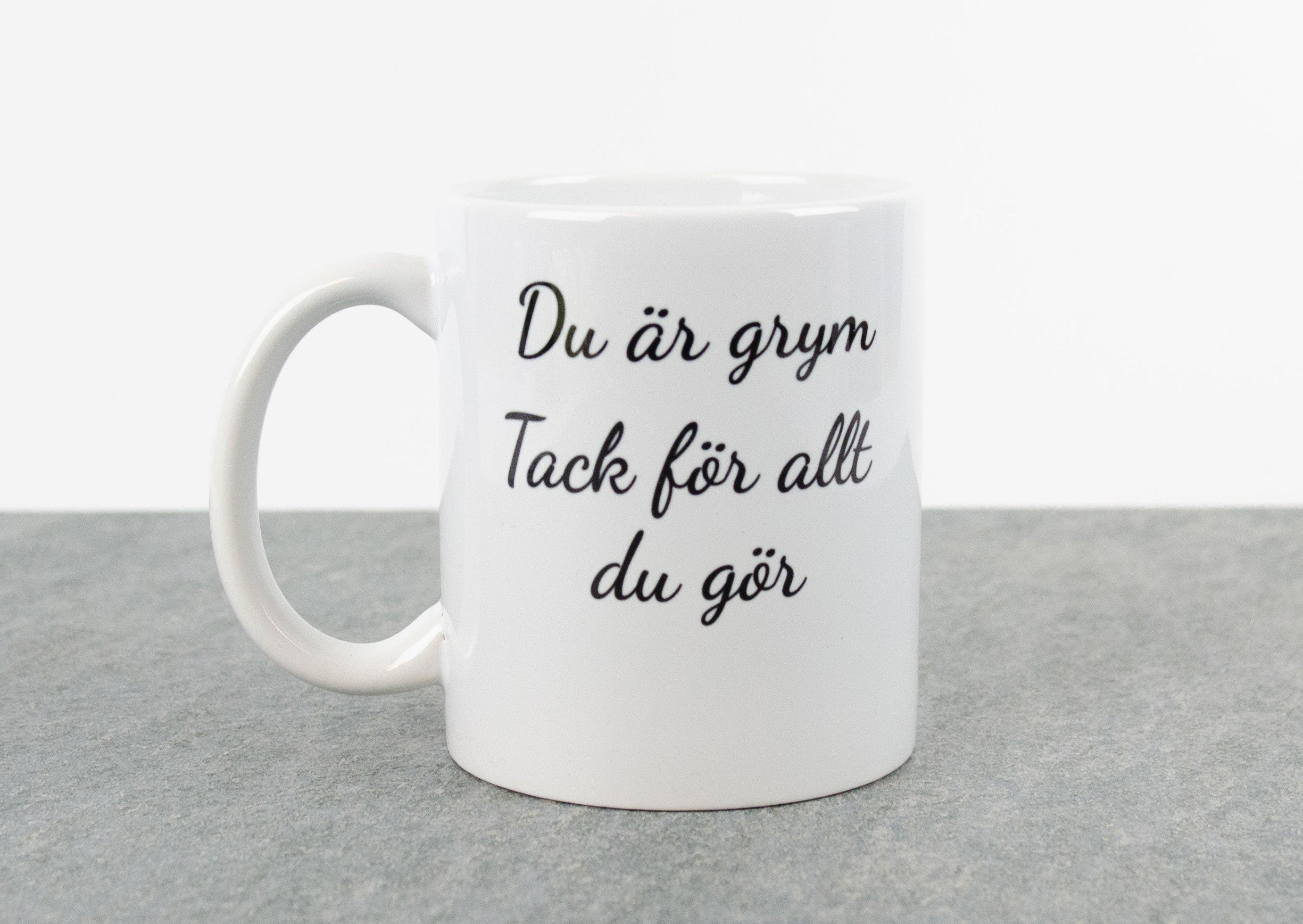 Present till kollega "Du är grym, tack för allt du gör" kaffekopp