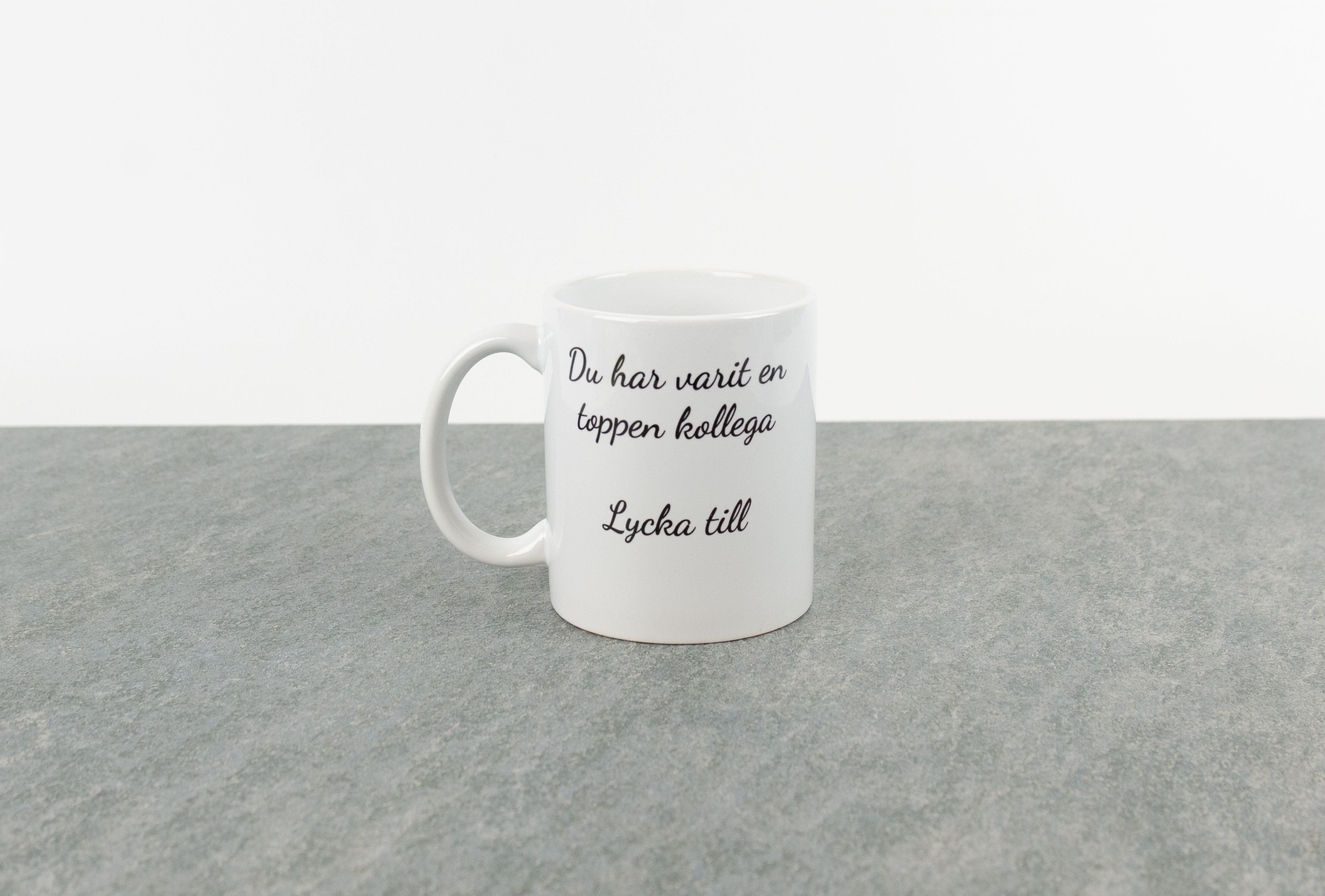 Present till kollega "Du har varit en toppen kollega, lycka till" kaffekopp