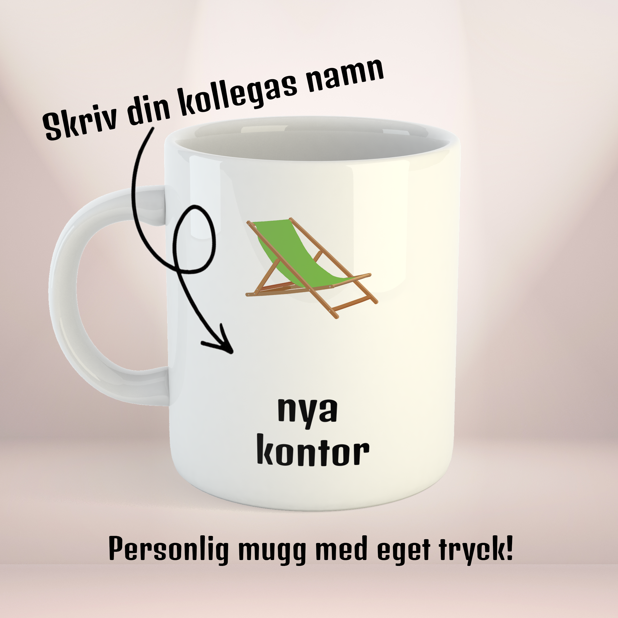 Kaffekopp till pensionär | Ditt nya kontor- Kopp med eget tryck