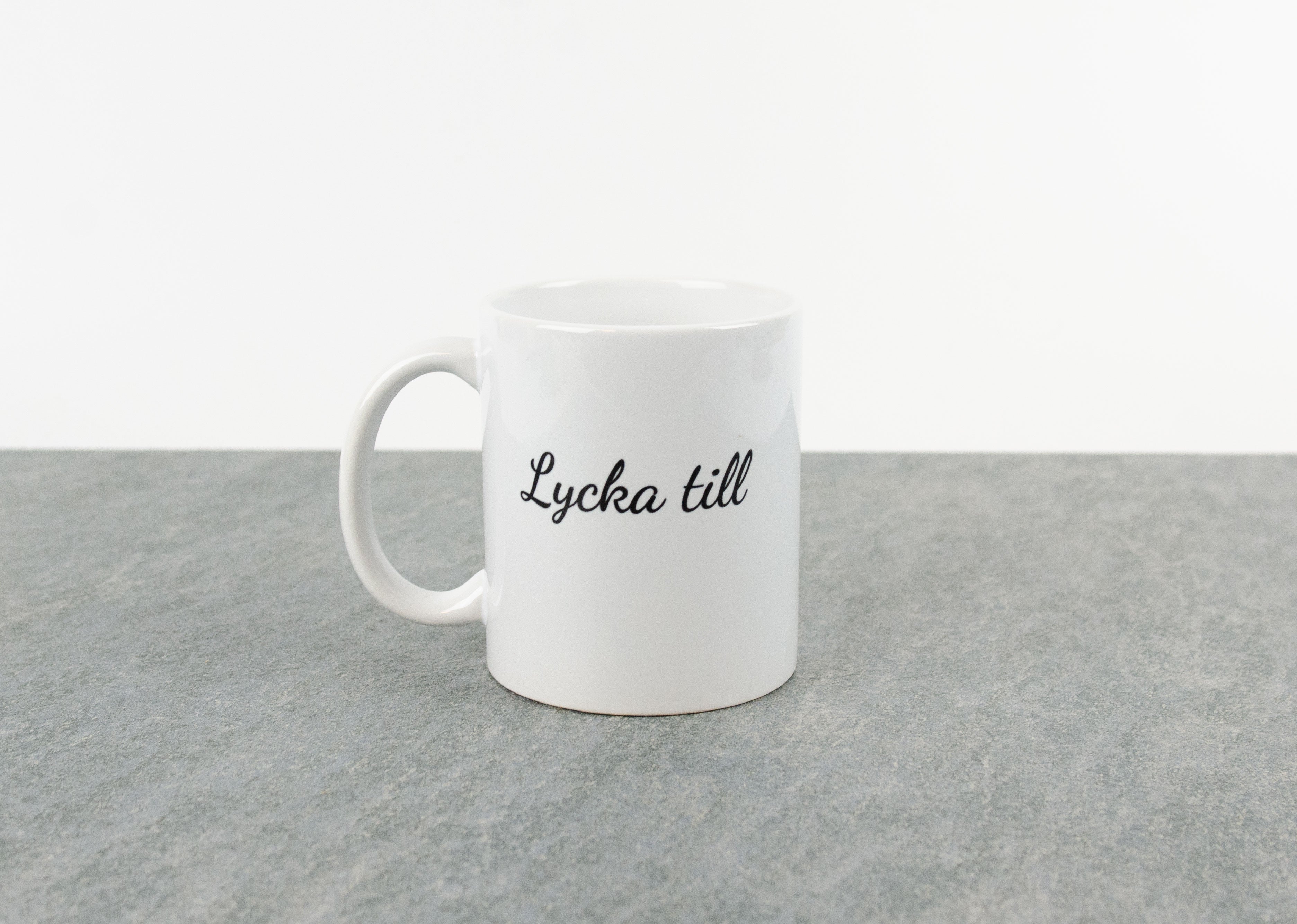 Present till kollega "Lycka till" kaffekopp