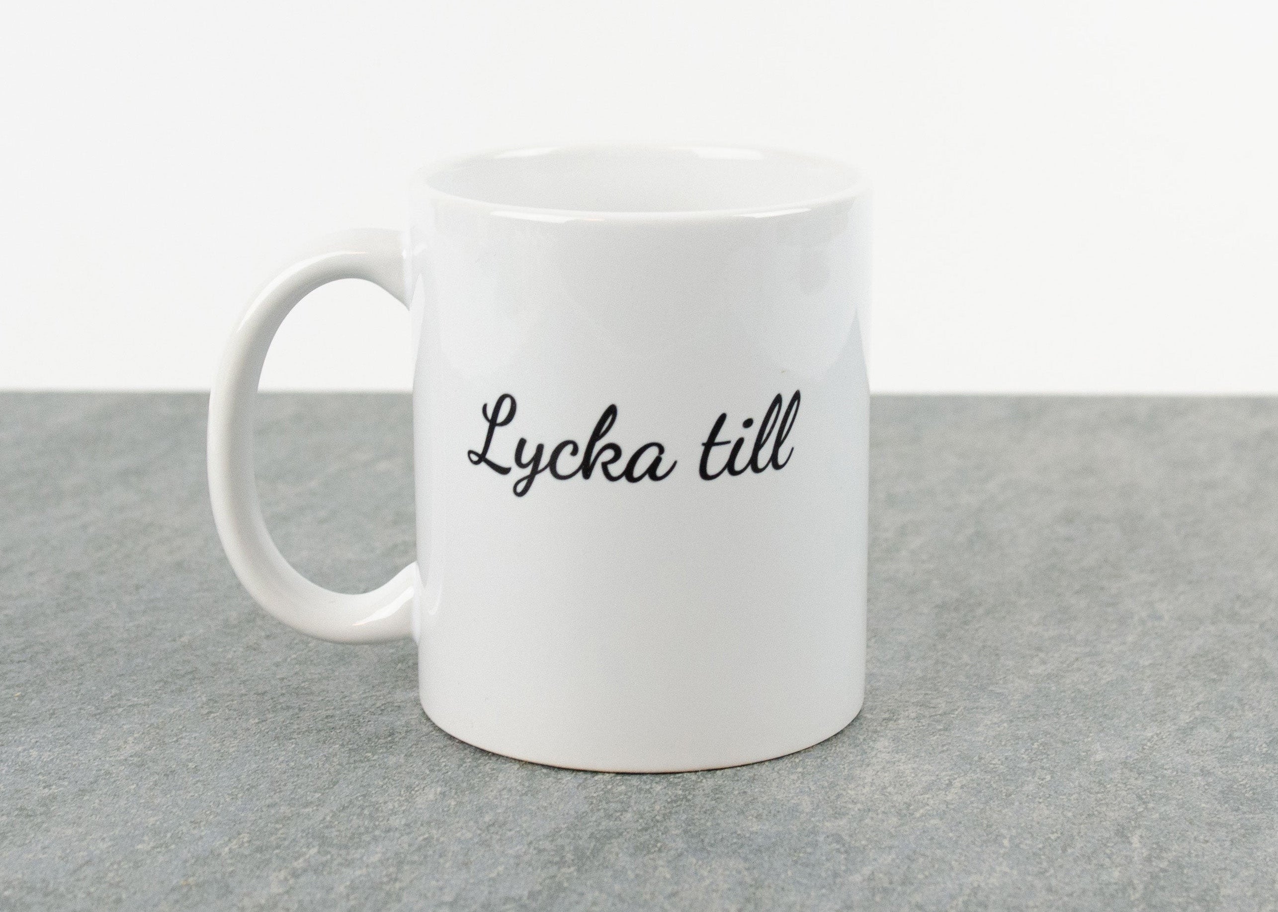 Present till kollega "Lycka till" kaffekopp