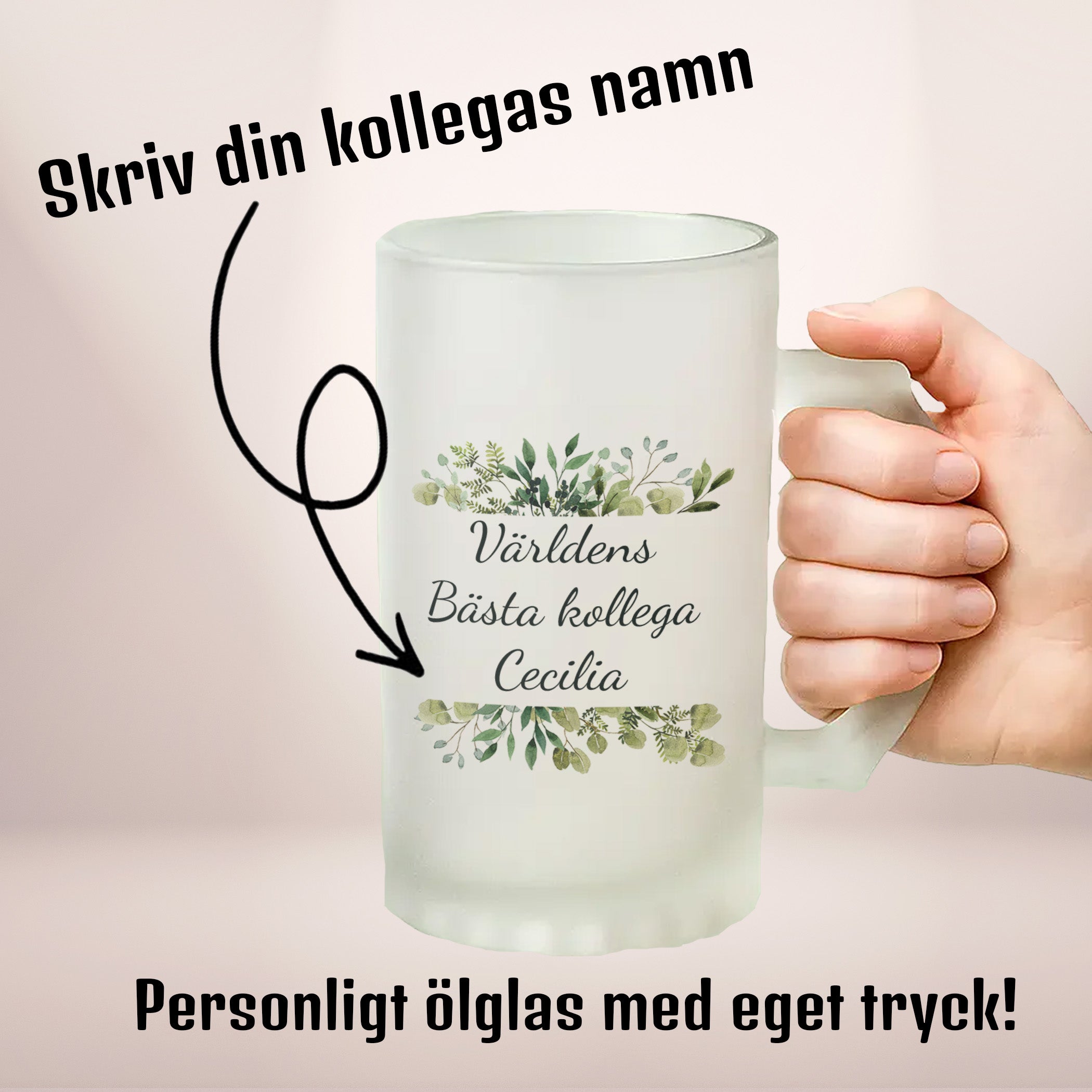 Världens bästa kollega | Ölglas med eget tryck