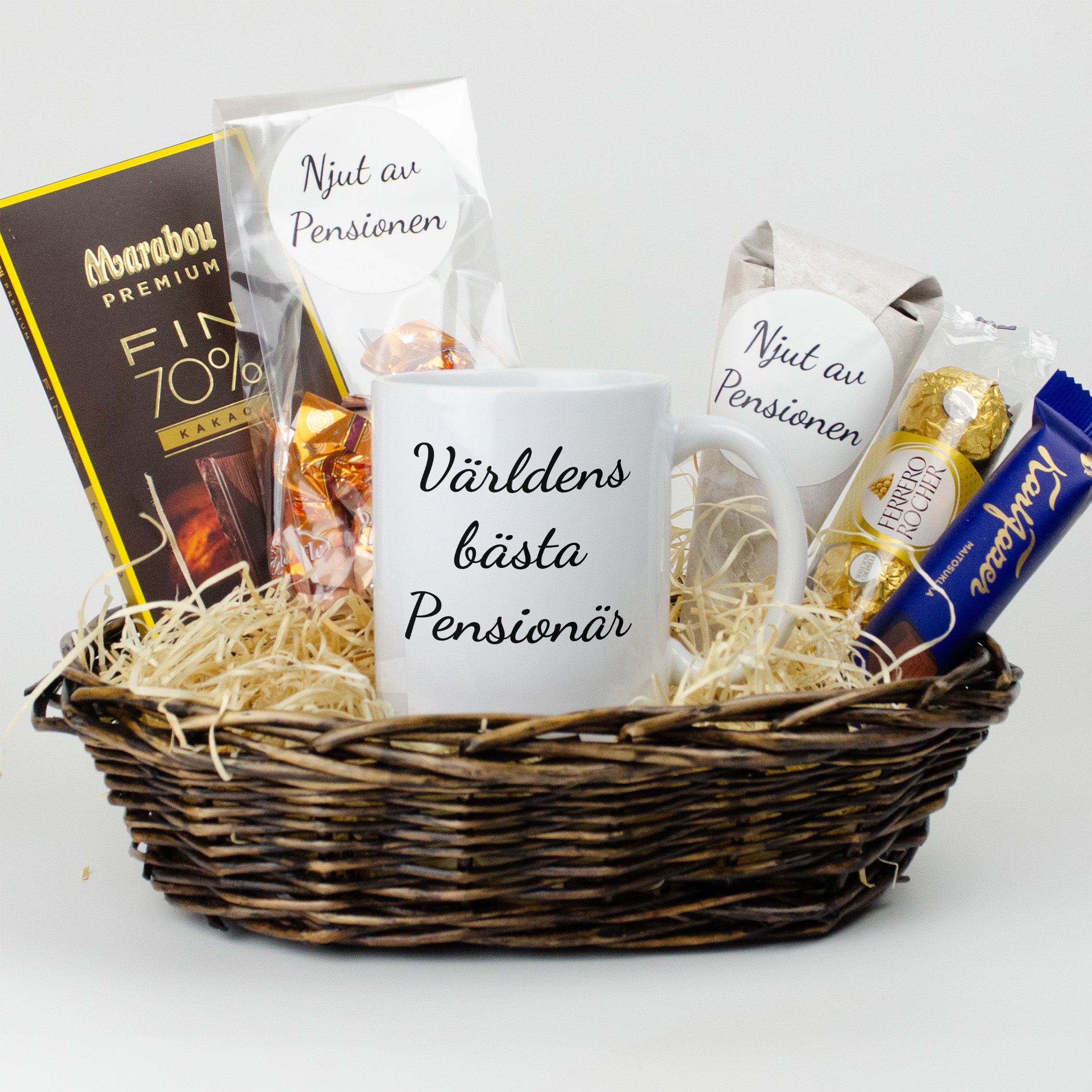 Present till pensionär |  Världens bästa pensionär | Presentkorg |