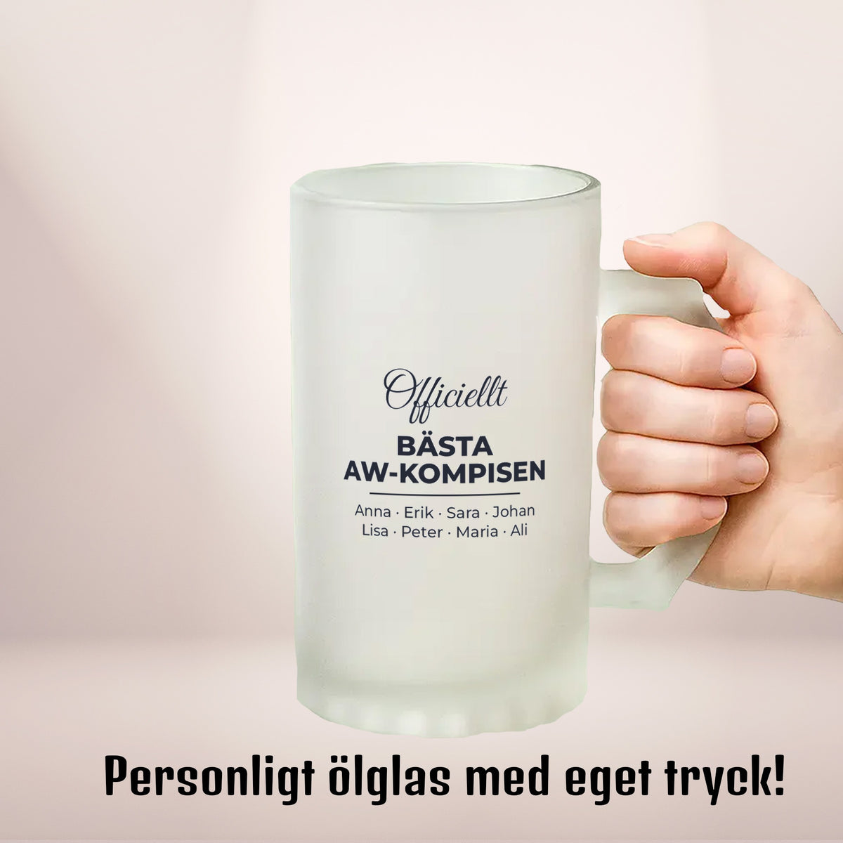 Officiellt bästa AW-kompisen | Ölglas med eget tryck