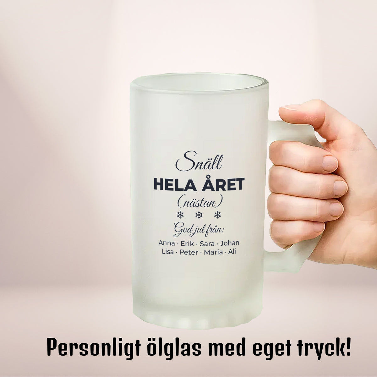 Snäll hela året (nästan) | Ölglas med eget tryck