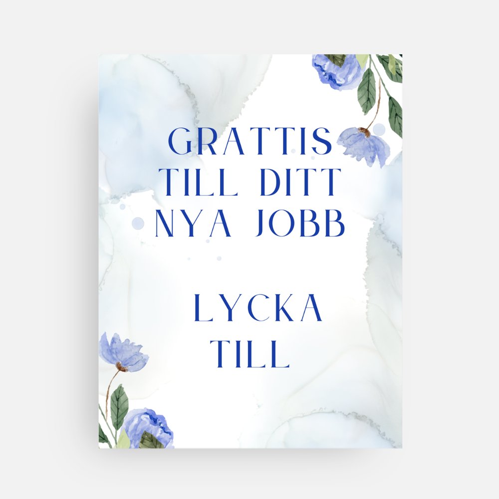 Kort till avtackning kollega "Grattis till ditt nya jobb, lycka till"  13,9 x 10,7 cm