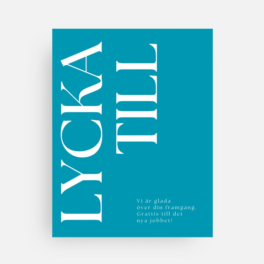 Kort till avtackning kollega " Lycka till"  13,9 x 10,7 cm