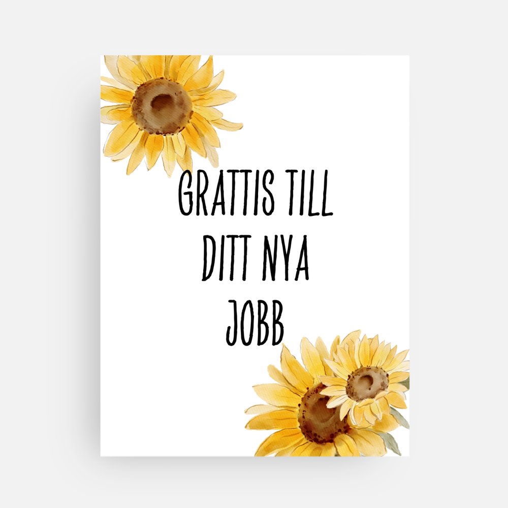 Kort till avtackning kollega " Grattis till ditt nya jobb"  13,9 x 10,7 cm