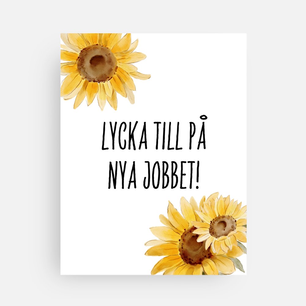 Kort till avtackning kollega "Lycka till på nya jobbet"  13,9 x 10,7 cm