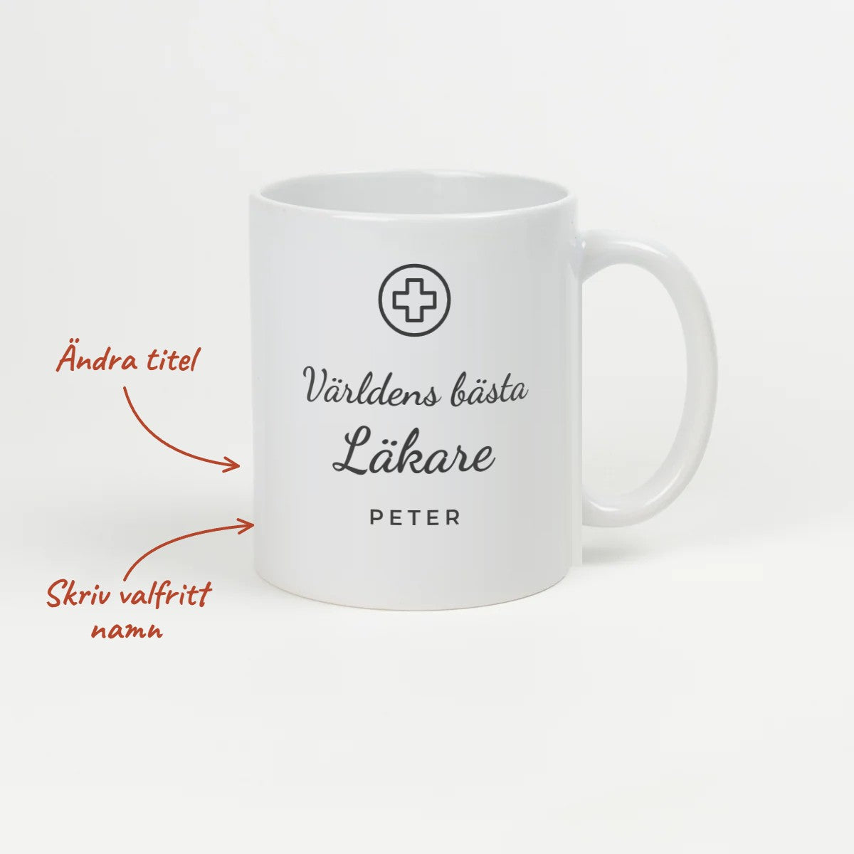 Kaffekopp Världens bästa läkare med namn